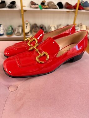 Gucci Patent Leather Horsebit Loafers